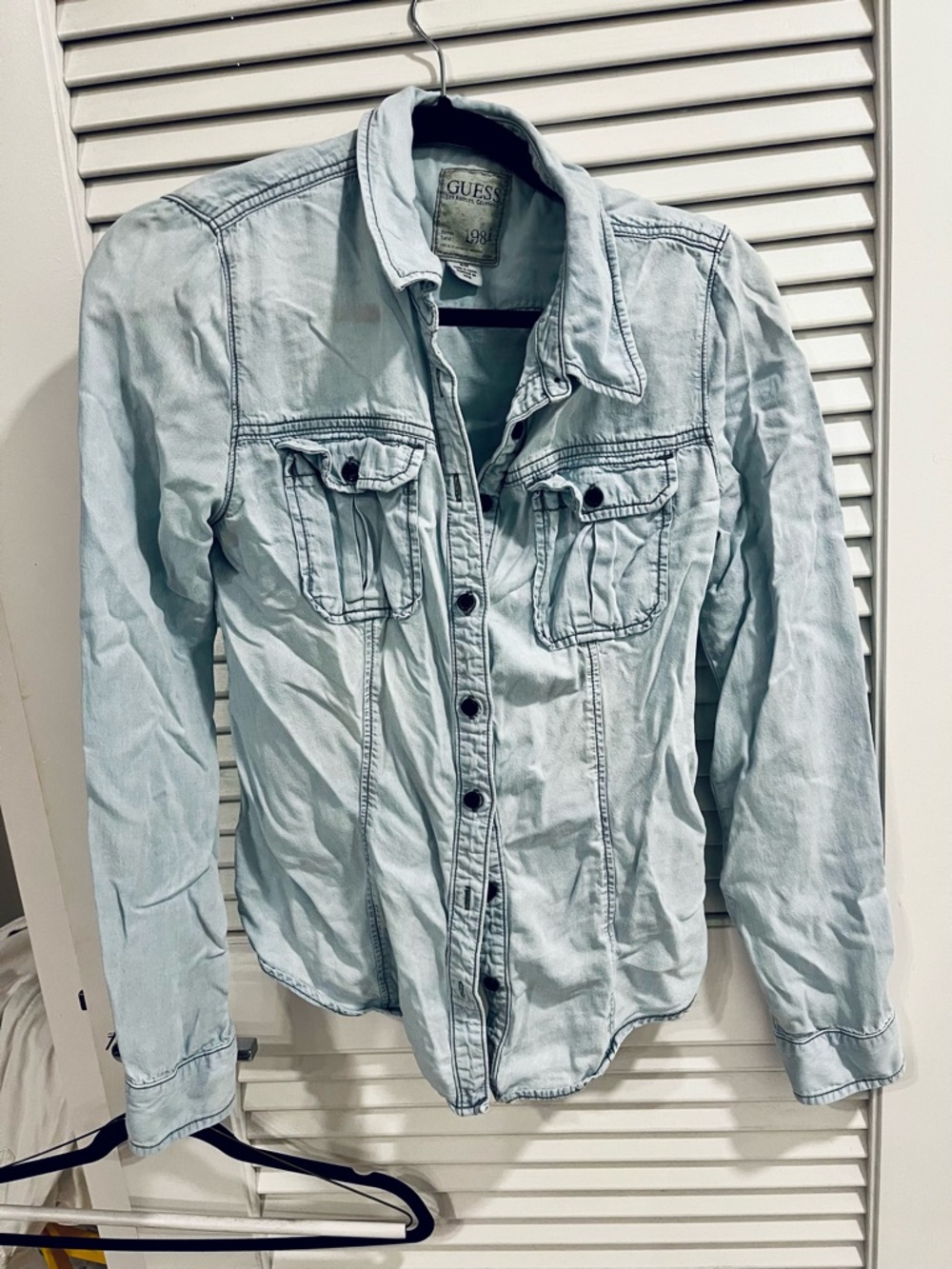 GUESS Pale Blue Denim Shirt